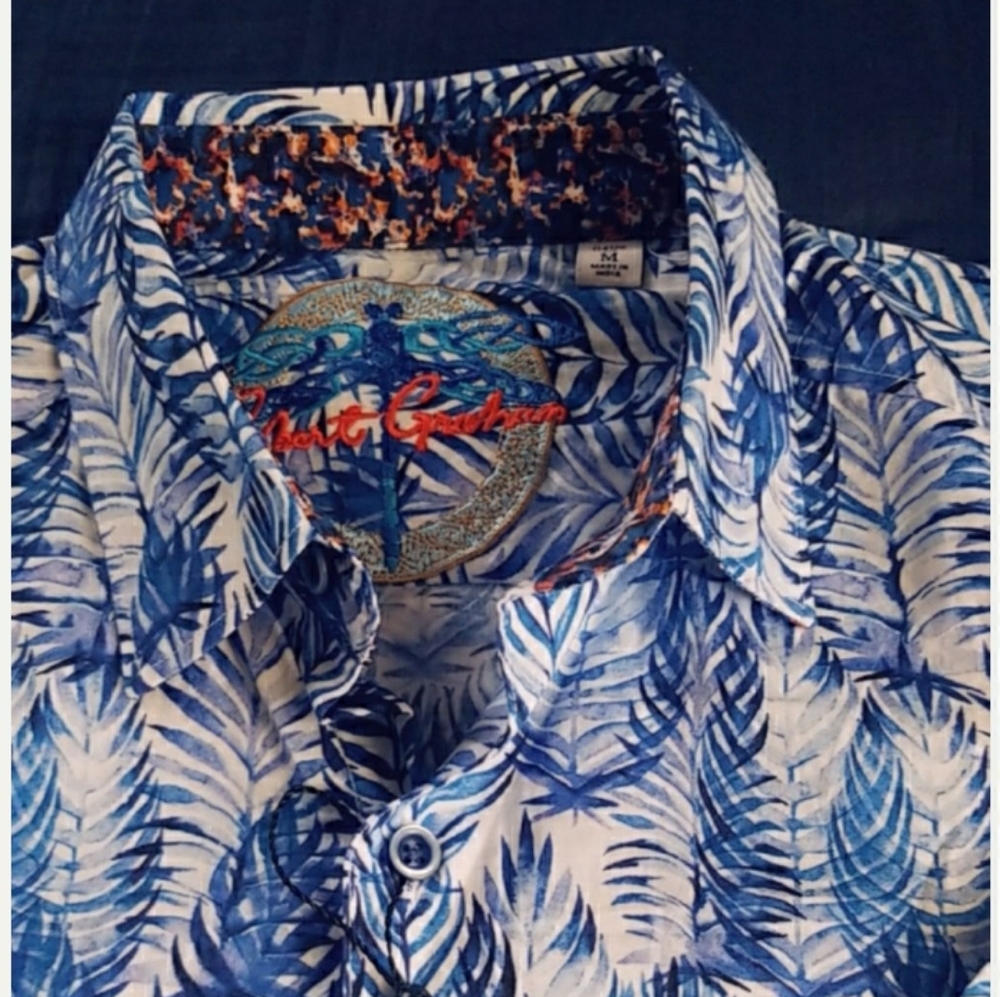 NWT Robert Graham $198 EWING Palm Leaf Print